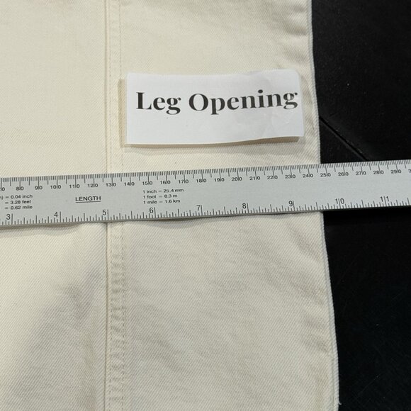 Old Navy Cream High Waisted OG Loose Wide Leg Womens Utility Denim Jeans Size 16 - Picture 12 of 12